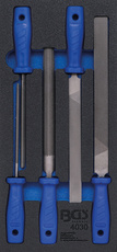Pilníky dílenské - ploché, půlkulatý, trojúhelníkový a kulatý, 5 dílů v modulu - BGS 4030