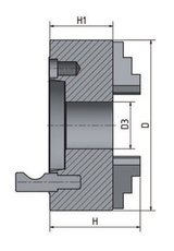 3-čelisťové sklíčidlo s centrickým upínáním ø 250 mm Camlock 6