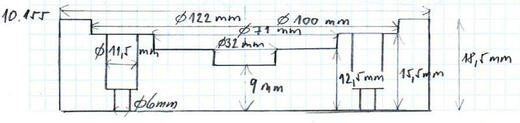Gumová podložka zvedáku 122x18 mm