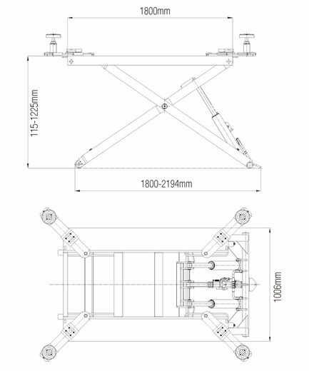 JMR06 nůžkový mobilní zvedák 2 800 kg