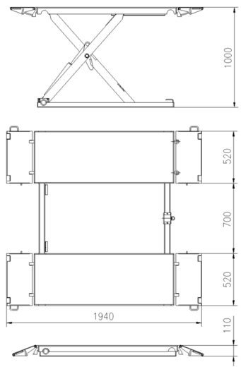 Nůžkový zvedák na podlahu SL132, 3 000 kg (P3010)