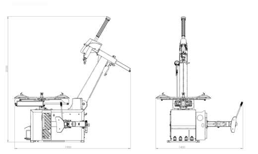 TC724 2V+HA390B automatická zouvačka osobní a dodávkové pneu, helper
