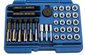 Sada na opravu závitů žhavicích svíček M8x1, M10x1, M10x1.25, M12x1.25, 33 kusů - QS14140