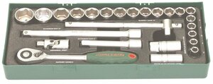 Gola sada 1/2", 6hranné hlavice, 10-32 mm, 25 kusů - JONNESWAY S04H4125SP