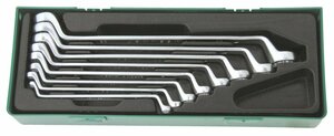 Sada očkových vyhnutých klíčů, 6x7 - 20x22 mm, 8 kusů v kazetě - JONNESWAY W23108SP