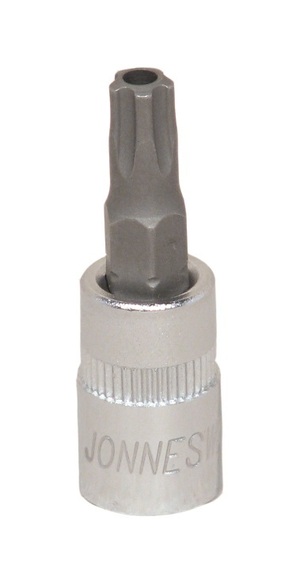 Zástrčné hlavice Torx s otvorem, 1/4", 5hranné, velikosti TS10-TS30 - JONNESWAY