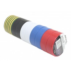 Izolační pásky, elektrikářské, PVC, 10 ks, 19 mm x 10 m, různé barvy - ASTA