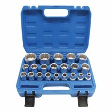 Hlavice nástrčné 1/2", dvanáctihran, 8-36 mm, 21 ks - SATRA