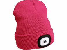 Čepice s čelovkou, nabíjecí, USB, růžová, univerzální velikost - EXTOL LIGHT EX43193