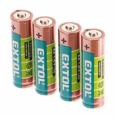 Baterie alkalické ULTRA +, 1,5V AA (LR6), sada 4 kusy - EXTOL LIGHT EX42011