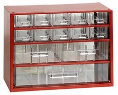 Box na nářadí MINI - 10xA, 2xB, 1xC, červená barva - MARS 6761C