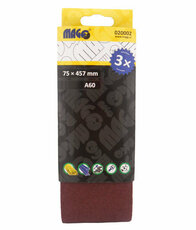Brusný pás A80, 75 x 457 mm, sada 3 ks - MAGG 020003