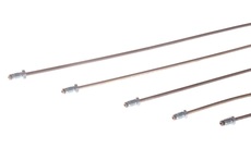 Brzdové trubky 4,75 mm, s holendry typu F, zapertlované, měď/nikl, různé délky