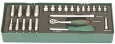 Gola sada 1/4", 4 - 13 mm, 24 kusů v kazetě - JONNESWAY S04H2125SP