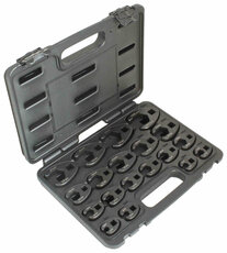 Klíče ploché otevřené, 3/8" a 1/2", rozměry 8-32 mm, sada 19 ks - ASTA