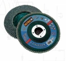 Kotouč brusný lamelový, zrnitost 60, 115 x 22 mm, na nerez, šikmý