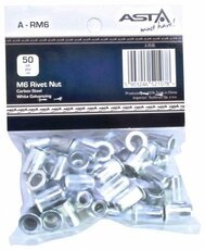 Maticové nýty M6 x 15 mm, s plochou hlavou, ocel, balení 50 ks - ASTA
