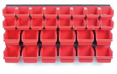 Závěsná stěna, držák s 30 boxy, 800x195x392 mm, plast - ORDERLINE