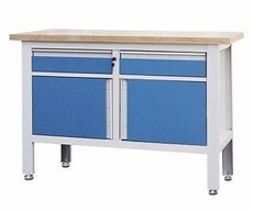 Dílenský ponk Procarosa PROFI22, 1200 x 600 x 865 mm, modrá barva