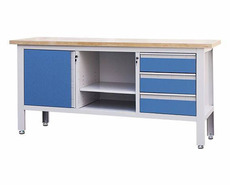 Dílenský ponk Procarosa PROFI32, 1690 x 600 x 865 mm, modrá barva