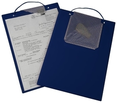 Desky na dokumenty A4, se suchým zipem, poutkem a kapsou na klíče, modré - Plus