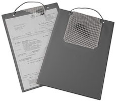 Desky na dokumenty A4, se suchým zipem, poutkem a kapsou na klíče, šedé - Plus