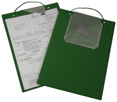 Desky na dokumenty A4, se suchým zipem, poutkem a kapsou na klíče, zelené - Plus