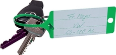 Klíčenky - visačky na klíče se štítkem a poutkem zelené, plast, balení 100 ks