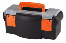 Plastový kufr na nářadí 360 x 190 x 150 mm, s přihrádkou a zásobníkem