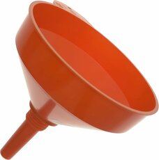 Plastový trychtýř - nálevka, se sítkem a vnějším závitem, průměr 190 mm, závěsné očko