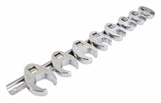 Ploché otevřené klíče 3/8" palcové 3/8"-7/8", sada 8 ks na liště - ASTA