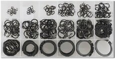 Pojistné kroužky na hřídele - vnější segrovky, průměr 3 - 32 mm, sada 300 kusů