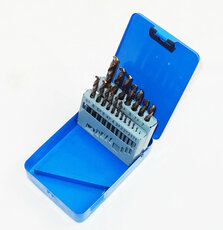 Sada kobaltových vrtáků HSS-Co do nerezu, 1.0-10.0 mm, 19 kusů - QUATROS QS14793
