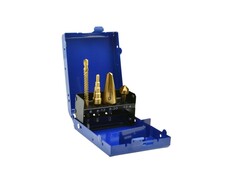 Vrtáky HSS do kovu, různé druhy - stupňovité, záhlubník, frézka, sada 4 ks