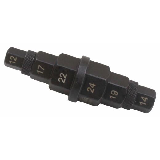 Klíč IMBUS stupňovitý 3/8" na demontáž osy motocyklu, 6hranný, 12-24 mm - SATRA S-PH3P