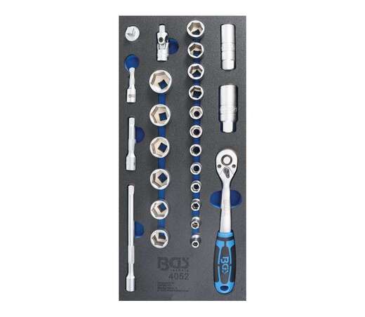 Gola sada 3/8" - modul, šestihranné hlavice Pro Torque, 6-24 mm, 26 dílů - BGS 4052