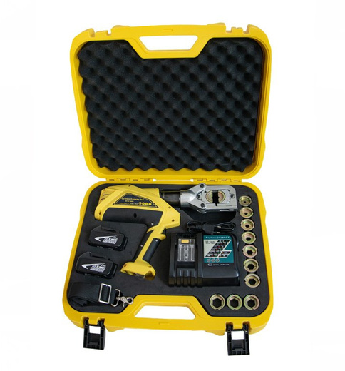 Aku hydraulické lisovací kleště na kabelová oka a spojky, síla 6,5 tuny - Genborx