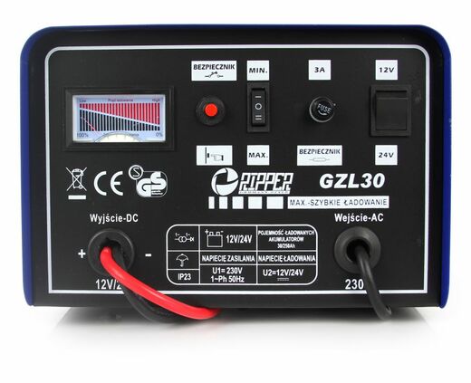 Nabíječka autobaterií 12/24V, 30-250 Ah - GZL-30