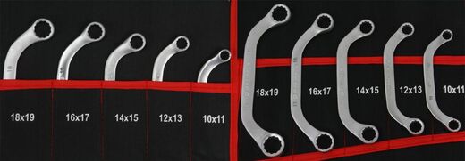 Sada klíčů - očko-otevřené, zahnuté, S klíče, TORX, na brzdové trubky, 47 ks