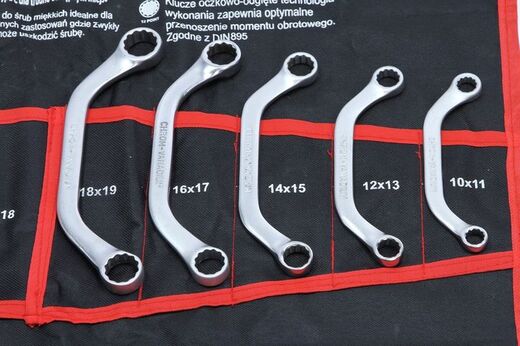 Sada klíčů - očko-otevřené, zahnuté, S klíče, TORX, na brzdové trubky, 47 ks