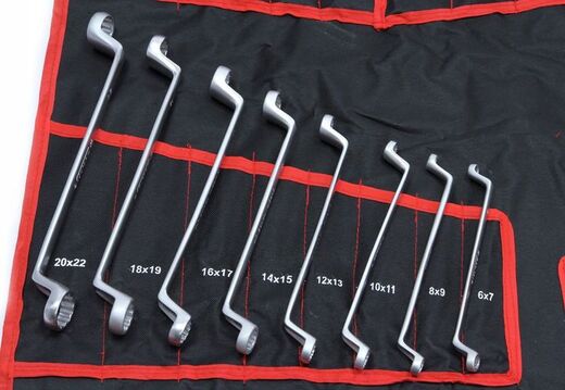 Sada klíčů - očko-otevřené, zahnuté, S klíče, TORX, na brzdové trubky, 47 ks