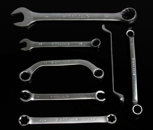 Sada klíčů - očko-otevřené, zahnuté, S klíče, TORX, na brzdové trubky, 47 ks