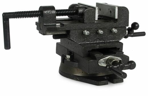 Křížový strojní svěrák, otočný, čelisti 100 mm