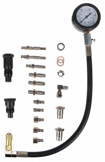 Sada pro testování tlaku válce naftových motorů MECHANIC ENGINE TESTER 21, 0-70bar, 21ks S