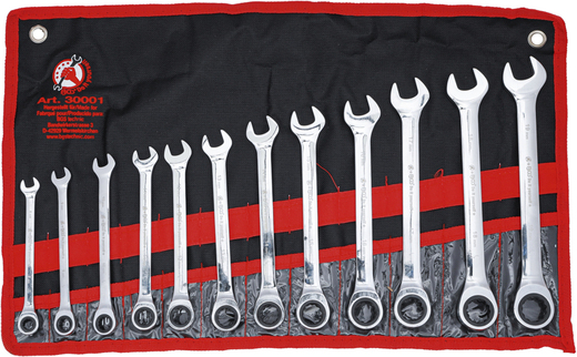 Očkoploché ráčnové klíče 8-19 mm, sada 12 dílů v obalu