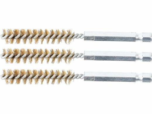 BGS Technic BGS 3078-10-M Mosazné kartáče pr. 10 mm, upínání 1/4", 3 ks (Sada BGS 3078)