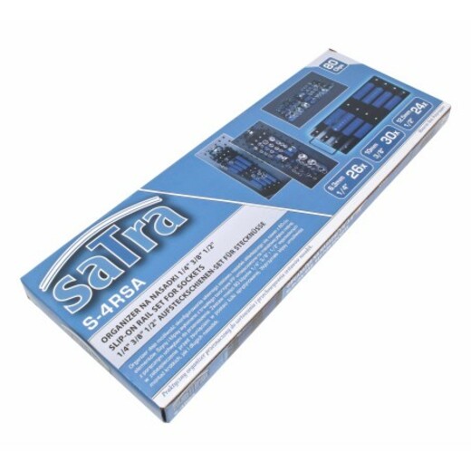 Posuvná kolejnice - držák na hlavice 1/4", 3/8", 1/2", pro 80 hlavic - SATRA