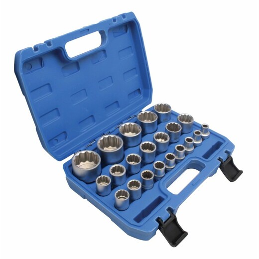 Hlavice nástrčné 1/2", dvanáctihran, 8-36 mm, 21 ks - SATRA