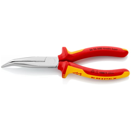 Půlkulaté kleště zahnuté, chromované, elektrikářské VDE 1000 V, 200 mm - Knipex 26 26 200