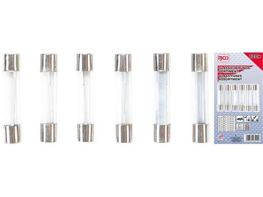 BGS Technic BGS 14125 Skleněné pojistky  5 ÷ 30 A (Sada 120 dílů)